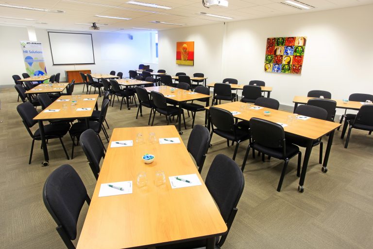 ATI-Mirage facilities; a large conference room.